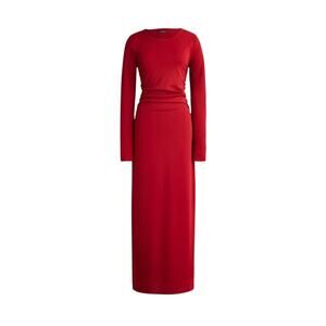 J. Crew Red Long Sleeve Draped Maxi Dress in Jersey Crepe, Size XXS, NWT